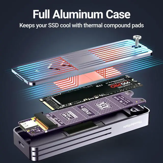 Alt view image 5 of 7 - Weastlinks Visual Smart M.2 NVMe / SATA SSD Enclosure, USB 3.2 Gen 2 10Gbps, External M2 Adapter Case Support M-Key B+M Key UASP Trim