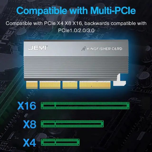 Alt view image 6 of 7 - Weastlinks RGB PCIe 4.0 NVMe Adapter, PCIe to NVMe M.2 SSD Adapter Card with Aluminum Heatsink, Compatible with Gen4 Gen3 Gen2 Gen1