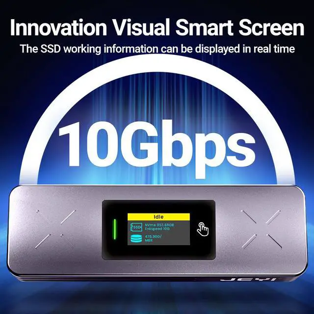 Alt view image 2 of 7 - Weastlinks Visual Smart M.2 NVMe / SATA SSD Enclosure, USB 3.2 Gen 2 10Gbps, External M2 Adapter Case Support M-Key B+M Key UASP Trim