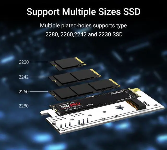 Alt view image 5 of 7 - Weastlinks RGB PCIe 4.0 NVMe Adapter, PCIe to NVMe M.2 SSD Adapter Card with Aluminum Heatsink, Compatible with Gen4 Gen3 Gen2 Gen1