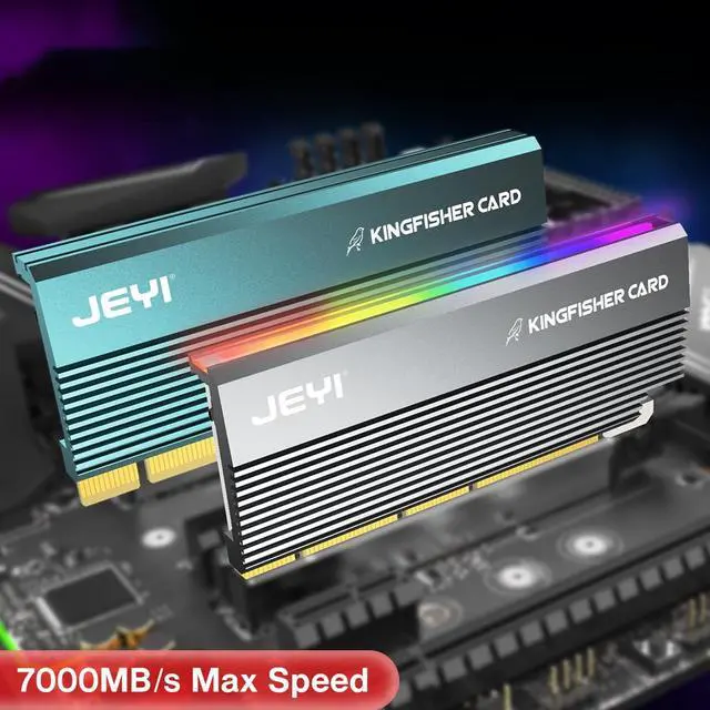 Alt view image 2 of 7 - Weastlinks RGB PCIe 4.0 NVMe Adapter, PCIe to NVMe M.2 SSD Adapter Card with Aluminum Heatsink, Compatible with Gen4 Gen3 Gen2 Gen1