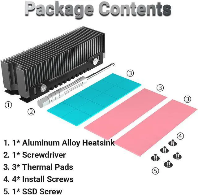 Alt view image 7 of 7 - Weastlinks M.2 SSD Heatsink, Heavy Duty Aluminum Convective Heat Sink, NVME NGFF Cooler Passive Heat Sinks with Fins