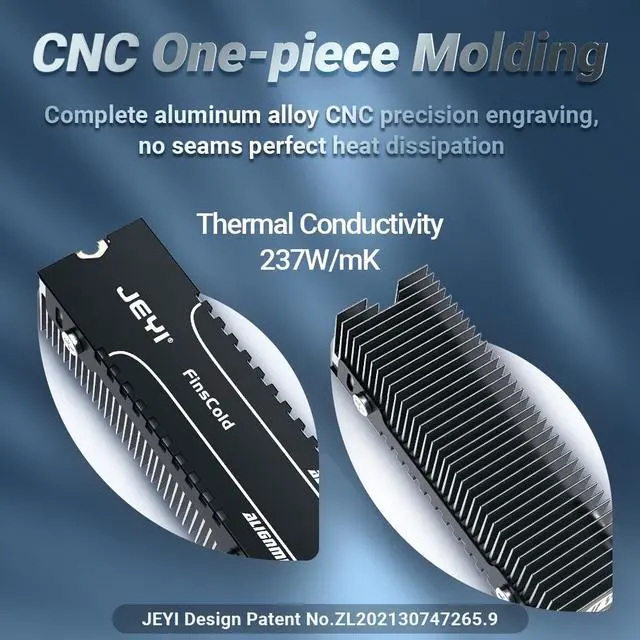Alt view image 3 of 7 - Weastlinks M.2 SSD Heatsink, Heavy Duty Aluminum Convective Heat Sink, NVME NGFF Cooler Passive Heat Sinks with Fins