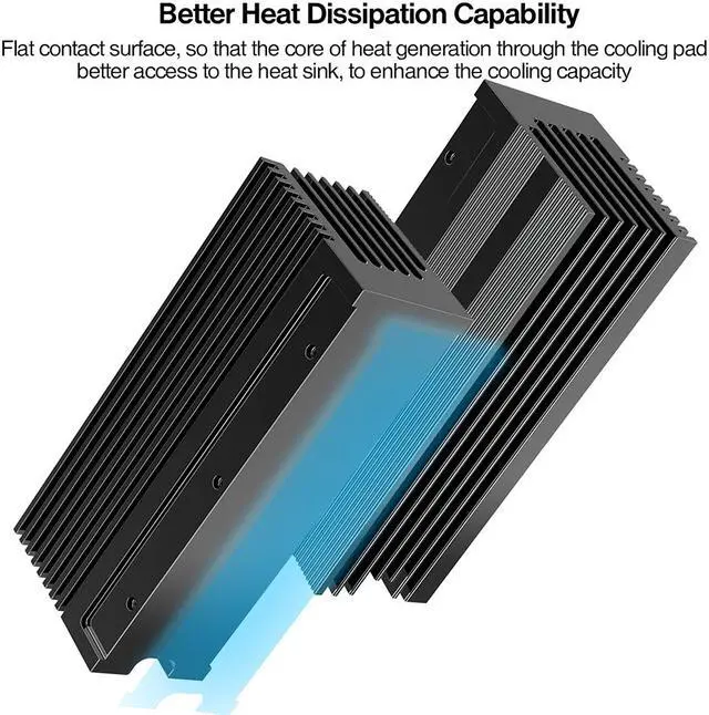 Alt view image 2 of 7 - Weastlinks Cooling Warship Dust-proof Heatsink Gold Bar NVME NGFF M.2 2280 Aluminum Sheet Thermal Conductivity Silicon Wafer Cooler