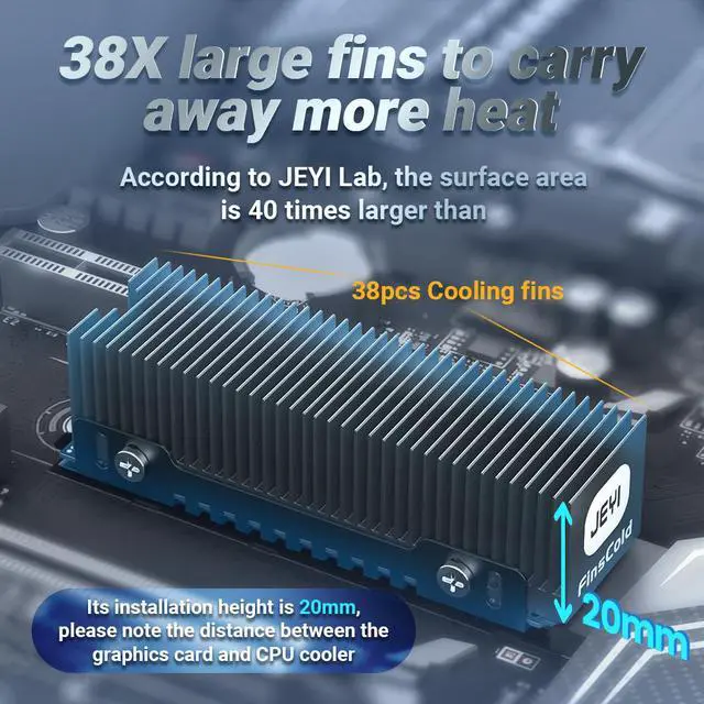 Alt view image 5 of 7 - Weastlinks M.2 SSD Heatsink, Heavy Duty Aluminum Convective Heat Sink, NVME NGFF Cooler Passive Heat Sinks with Fins