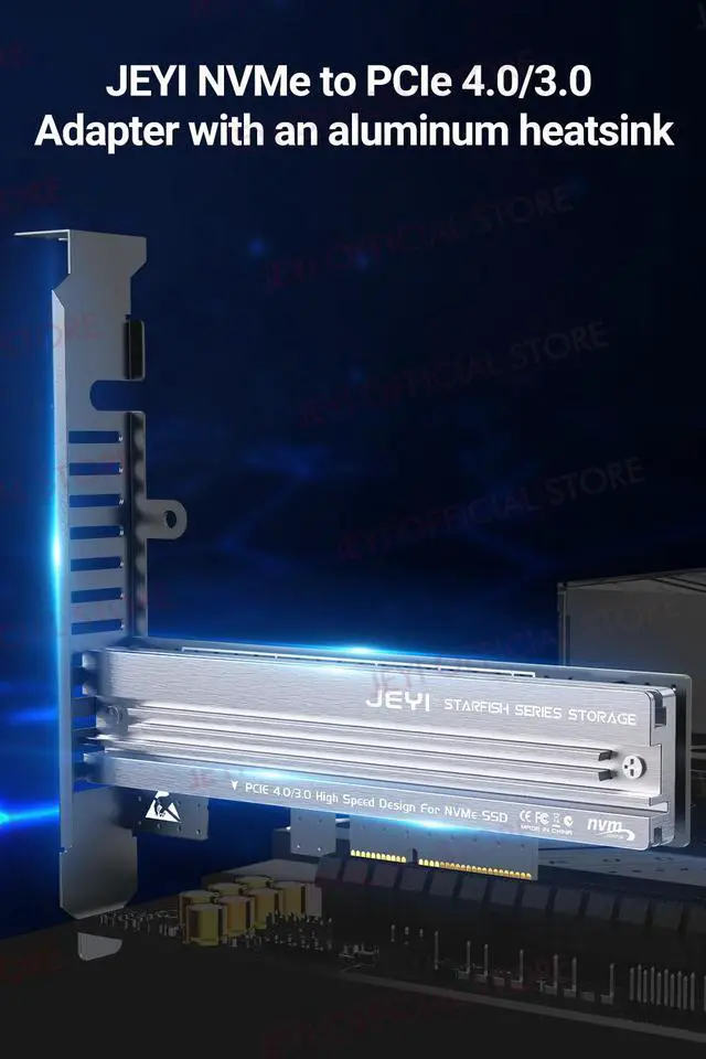 Alt view image 2 of 7 - Weastlinks M.2 NVME to PCIe 4.0 3.0 Adapter With Aluminum SSD Heatsink, NVMe 64Gbps Gen4 PCIE x1 X4 X8 X16 Expansion Card for Desktop