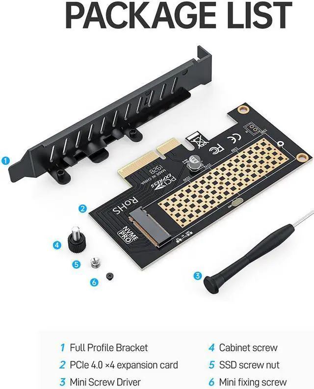 Alt view image 7 of 7 - Weastlinks M.2 NVME SSD to PCIe 4.0 Adapter Card, 64Gbps SSD PCIe 4.0 X4 Expansion Card for Desktop PC , PCI-E GEN4 Full Speed SK4
