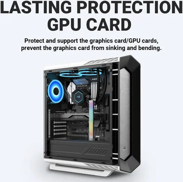 Alt view image 5 of 7 - Weastlinks RGB GPU Graphics Card Support Bracket Aluminum Alloy Video Card Holder, Built-in 5V ARGB SYNC Lamp, Adjustable Height