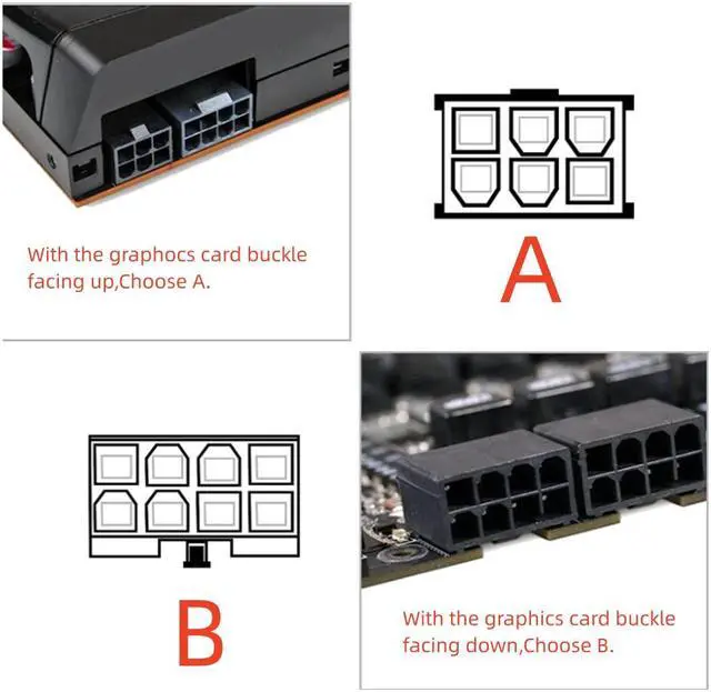 Alt view image 3 of 7 - Weastlinks ATX 8 Pin 6 Pin Female to Male Connector 180 Degree Angle Steering Joint Power Supply Adapter for Desktops Graphics Card