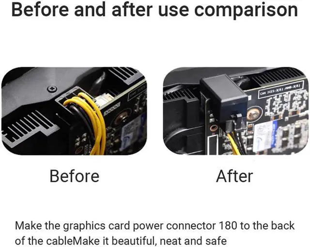 Alt view image 4 of 7 - Weastlinks ATX 8 Pin 6 Pin Female to Male Connector 180 Degree Angle Steering Joint Power Supply Adapter for Desktops Graphics Card