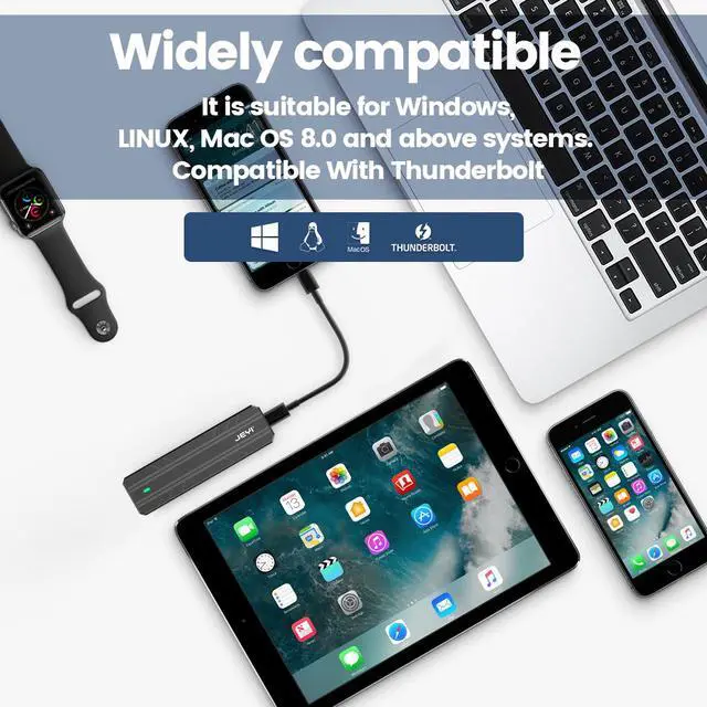 Alt view image 7 of 7 - Weastlinks M.2 NVME SATA SSD Enclosure, USB C 3.2 Gen 2 10Gbps or 6Gbps SATA M-Key(B+M Key) SSD Reader Dual Protocol Hard Disk Case