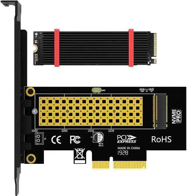 Main image of Weastlinks M.2 PCIe to NVMe Adapter with Aluminum Heatsink, 64Gbps PCIe4.0 X4 Gen4 NVMe M.2 Expansion Card, 2230/2242/2260/2280 M-key