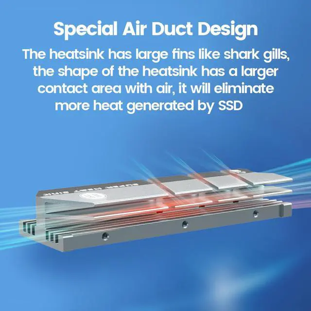 Alt view image 2 of 7 - Weastlinks SSD Cooling M.2 Heatsink NVME Heat sink NGFF M.2 2280 Aluminum Cooler Thermal Conductivity Silicon Wafer Cooling