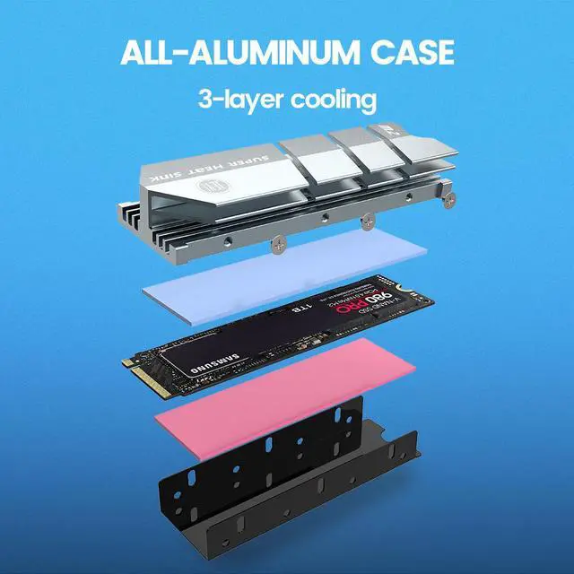 Main image of Weastlinks SSD Cooling M.2 Heatsink NVME Heat sink NGFF M.2 2280 Aluminum Cooler Thermal Conductivity Silicon Wafer Cooling