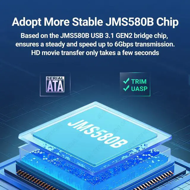 Alt view image 2 of 7 - Weastlinks mSATA to USB 3.1 Gen2 10Gbps SSD Enclosure Adapter Case with Type C Port for mSATA Internal Solid State Drive Hard Drive