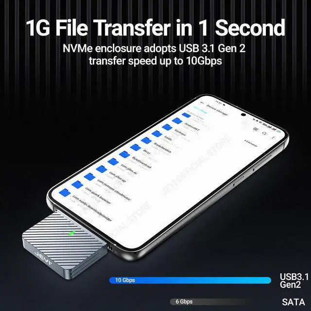 Alt view image 2 of 7 - Weastlinks 2230 M.2 NVMe Direct-attach SSD Enclosure, USB 3.2 10Gbps In-line Aluminum Solid State Drive With Magnet Protective Case