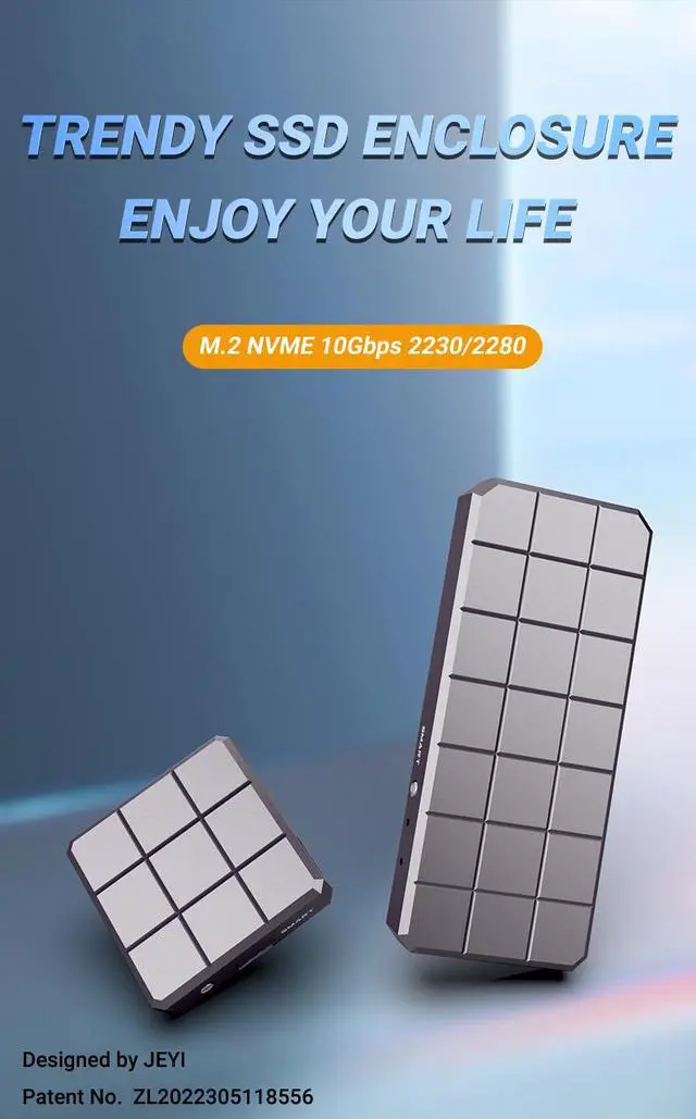 Alt view image 7 of 7 - Weastlinks M.2 NVME 2280 2230 SSD Enclosure, USB 3.2 10Gbps to NVME M-Key(B&M Key) External Solid State Drive Case