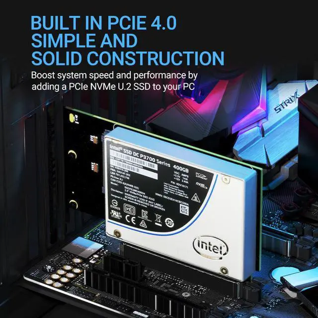 Alt view image 3 of 7 - Weastlinks U.2 to PCIe 4.0 Adapter, NVMe 2.5" U.2 (SFF-8639) SSD PCIe x4 x8 x16 Expansion Card - U.2 SSD - U.2 Drive (PEX4SFF8639)