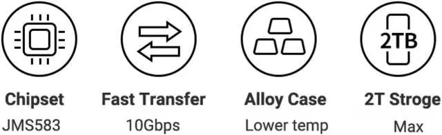 Alt view image 2 of 7 - Weastlinks M.2 NVME 2280 2230 SSD Enclosure, USB 3.2 10Gbps to NVME M-Key(B&M Key) External Solid State Drive Case