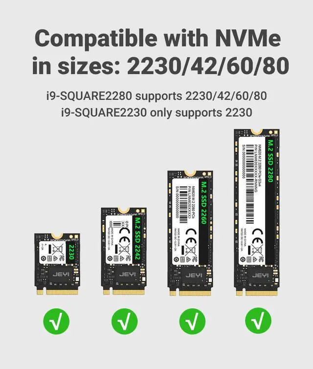 Alt view image 6 of 7 - Weastlinks M.2 NVME 2280 2230 SSD Enclosure, USB 3.2 10Gbps to NVME M-Key(B&M Key) External Solid State Drive Case