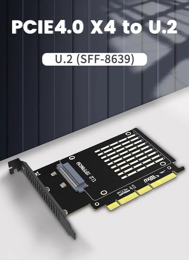 Alt view image 6 of 7 - Weastlinks U.2 to PCIe 4.0 Adapter, NVMe 2.5" U.2 (SFF-8639) SSD PCIe x4 x8 x16 Expansion Card - U.2 SSD - U.2 Drive (PEX4SFF8639)