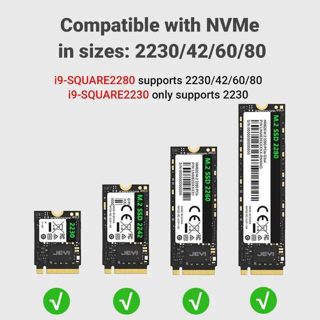Alt view image 5 of 7 - Weastlinks M.2 NVME 2280 2230 SSD Enclosure, USB 3.2 10Gbps to NVME M-Key(B&M Key) External Solid State Drive Case