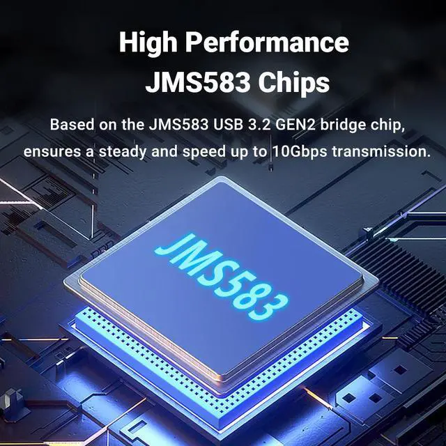 Alt view image 3 of 7 - Weastlinks M.2 NVME 2280 2230 SSD Enclosure, USB 3.2 10Gbps to NVME M-Key(B&M Key) External Solid State Drive Case