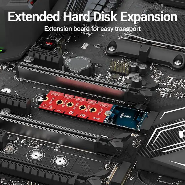 Alt view image 5 of 7 - Weastlinks M.2 NGFF NVME SSD Extension Bracket Transfer 2230 2242 2260 2280 Length Extend Adapter Bracket Card Plate Change Long Size