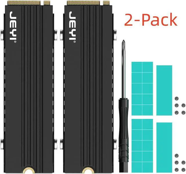 Main image of Weastlinks 2-Pack M.2 Heatsink for PS5 / PC, Slim 7mm Height Low Profile Aluminum Convective NVMe Cooler, Passive Heat Sink with Fins
