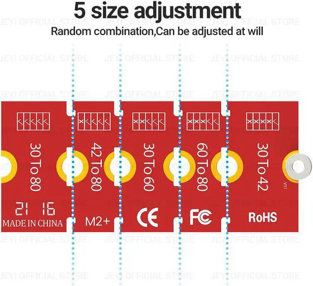 Alt view image 3 of 7 - Weastlinks M.2 NGFF NVME SSD Extension Bracket Transfer 2230 2242 2260 2280 Length Extend Adapter Bracket Card Plate Change Long Size