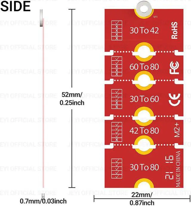 Alt view image 7 of 7 - Weastlinks M.2 NGFF NVME SSD Extension Bracket Transfer 2230 2242 2260 2280 Length Extend Adapter Bracket Card Plate Change Long Size