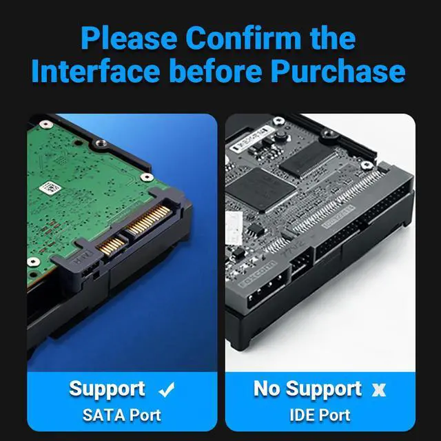 Alt view image 4 of 7 - Weastlinks 2.5" Hard Drive Enclosure Clearly Case USB 10Gbps to SATA III/II/I External Hard Disk Case for 9.5/7mm HDD SSD Support UASP