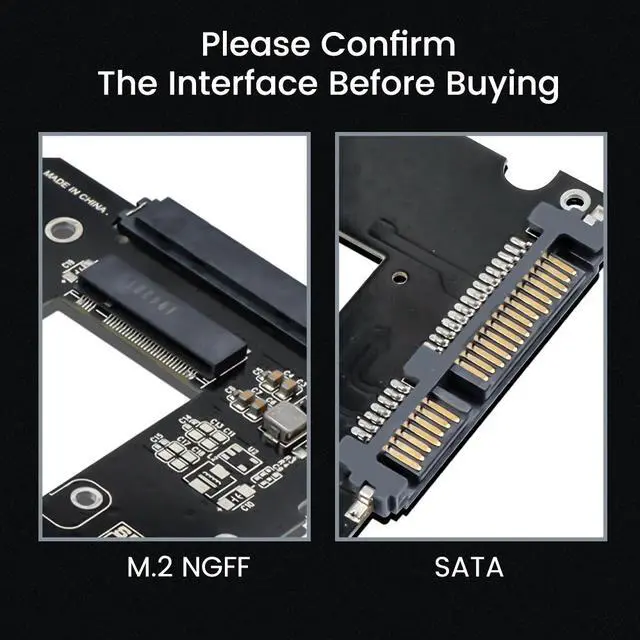 Alt view image 2 of 7 - Weastlinks M.2 NGFF to 2.5" SATA 3.0 Adapter, M.2 SATA SSD to SATA III 6Gbps Expansion Card Support 2230 2242 2260 2280 Hard Drive