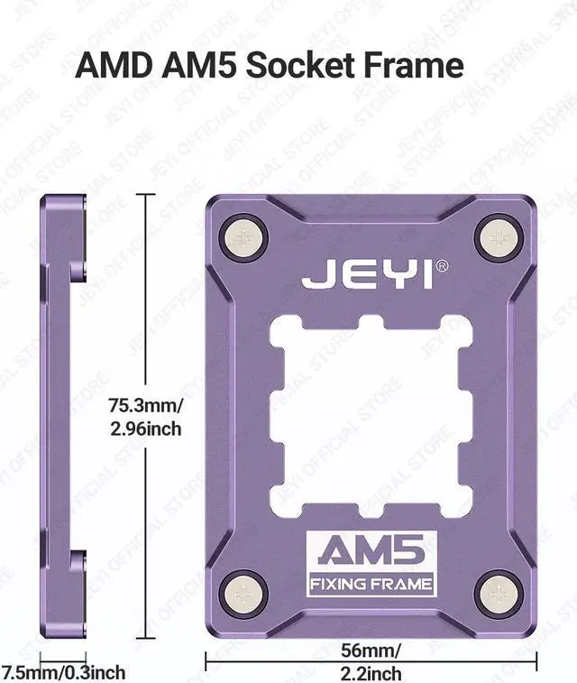 Alt view image 7 of 7 - Weastlinks AM5 CPU Anti-Bending Socket Frame Aluminum AMD Bending Corrector Fixing Holder for 7950X,7900X,7700X,6000X Anti-Warping
