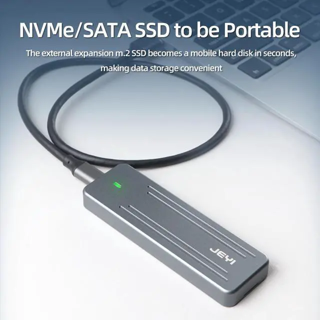 Alt view image 3 of 7 - Weastlinks M.2 NVME NGFF Aluminium Tool-free SSD Enclosure, USB3.2 Gen2 Magnetic Hard Drive Case for M.2 PCIe NVMe SSD 2280/60/42/30