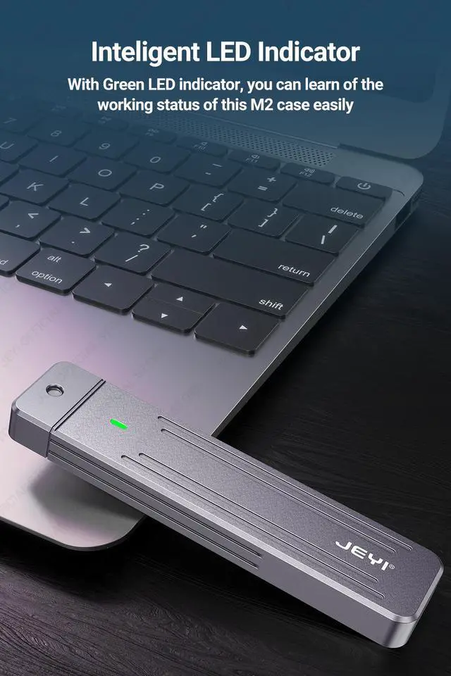 Alt view image 6 of 7 - Weastlinks Direct-attach M.2 NVMe Enclosure, USB-A Plug USB 3.2 10Gbps In-line Aluminum 2242 2280 SSD Case With Magnet Protective Case