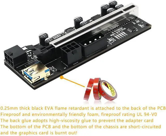 Alt view image 3 of 7 - Weastlinks PCIE Riser 010 010X VER010X 010S Plus USB 3.0 Cable Cabo Riser GPU PCI Express X16 Riser for Video Card for Bitcoin Miner Mining