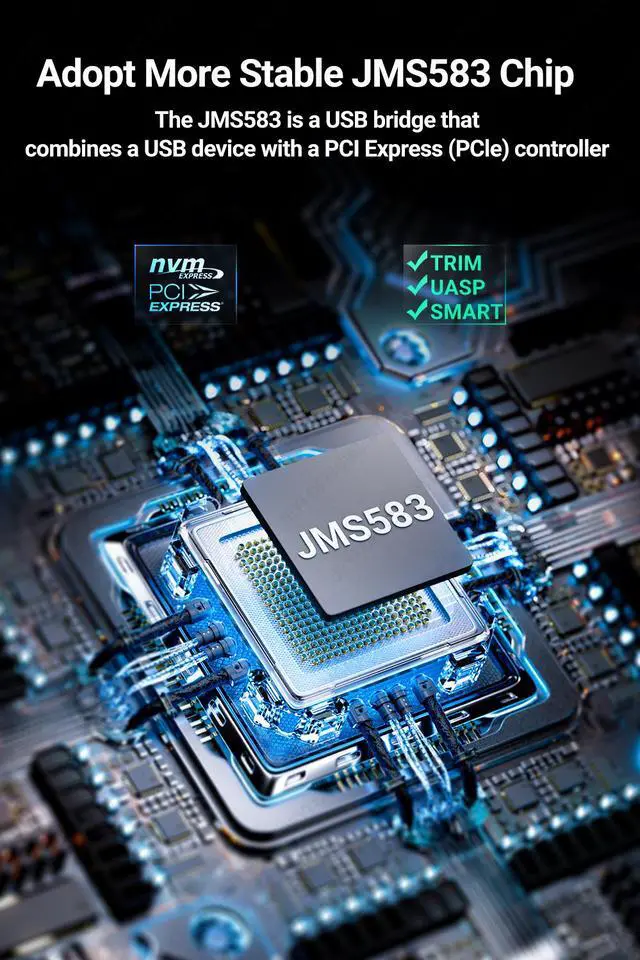 Alt view image 2 of 7 - Weastlinks Direct-attach M.2 NVMe Enclosure, USB-A Plug USB 3.2 10Gbps In-line Aluminum 2242 2280 SSD Case With Magnet Protective Case