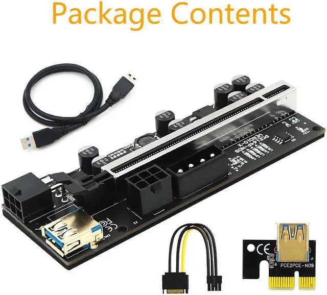 Alt view image 7 of 7 - Weastlinks PCIE Riser 010 010X VER010X 010S Plus USB 3.0 Cable Cabo Riser GPU PCI Express X16 Riser for Video Card for Bitcoin Miner Mining