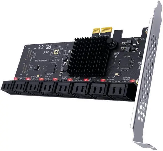 Main image of Weastlinks Chi a Mining SATA PCIe Adapter 16 Port SATA III to PCI Express 3.0 X1 Controller Expansion Card ASM1064 JBM575 Chip Add On Cards