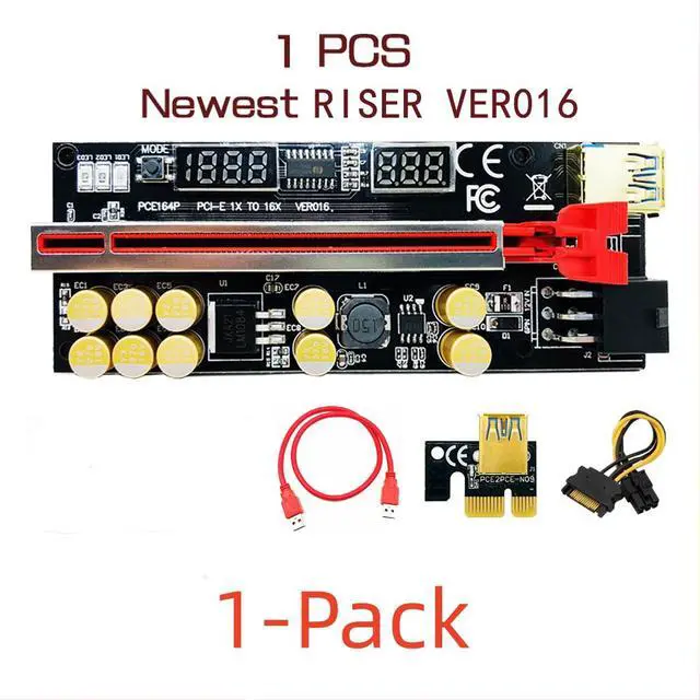 Main image of Weastlinks Newest VER016 PCIE Riser 016 V016 Riser PCI Express X16 Temperature Voltage 3 RGB LED 6P USB Mining Riser For Video Card