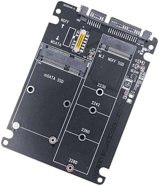 Alt view image 2 of 7 - Weastlinks M.2/mSATA to SATA Adapter M.2 NGFF mSATA SSD to SATA3.0 2.5" Adapter mSATA/M2 SSD Converter Riser Board Card 6Gbps For PC Laptop