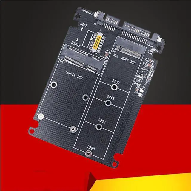 Alt view image 6 of 7 - Weastlinks M.2/mSATA to SATA Adapter M.2 NGFF mSATA SSD to SATA3.0 2.5" Adapter mSATA/M2 SSD Converter Riser Board Card 6Gbps For PC Laptop