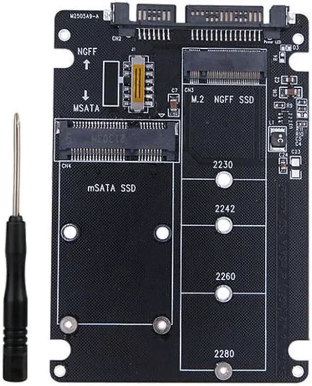 Alt view image 7 of 7 - Weastlinks M.2/mSATA to SATA Adapter M.2 NGFF mSATA SSD to SATA3.0 2.5" Adapter mSATA/M2 SSD Converter Riser Board Card 6Gbps For PC Laptop