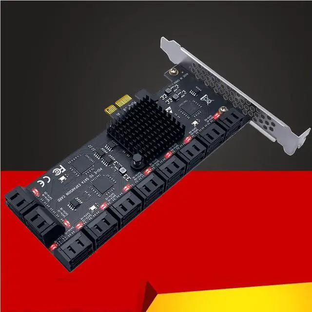 Alt view image 7 of 7 - Weastlinks PCIE SATA Adapter Mining 20/16/12/10/8/6/4 Ports SATA 6Gb to PCI Express Controller Expansion Card PCIe to SATA III Converter for PC