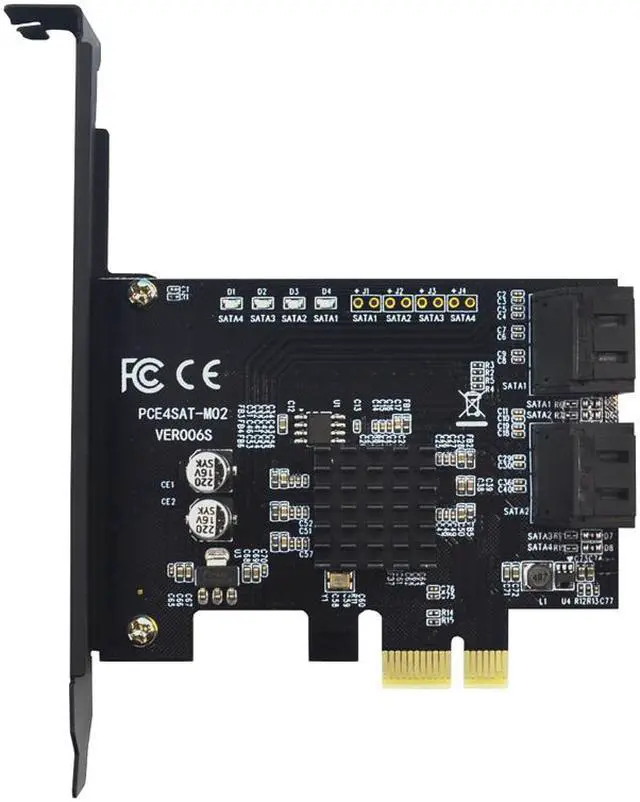 Alt view image 2 of 7 - Weastlinks NEW Marvell 88SE9215 4 Ports SATA 6G PCI Express Riser Card PCI-e To SATA III 3.0 Converter SATA3.0 HDD SSD IPFS for BTC Mining