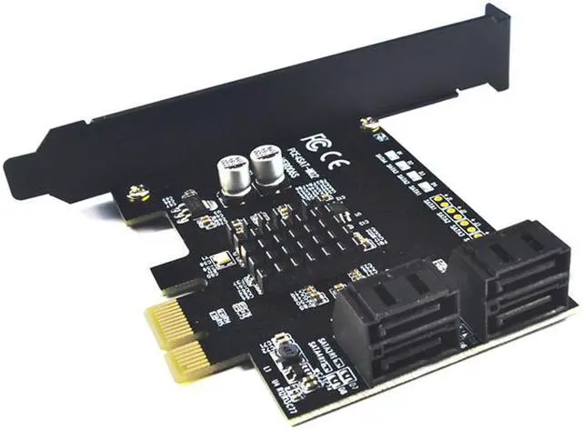 Alt view image 3 of 7 - Weastlinks NEW Marvell 88SE9215 4 Ports SATA 6G PCI Express Riser Card PCI-e To SATA III 3.0 Converter SATA3.0 HDD SSD IPFS for BTC Mining