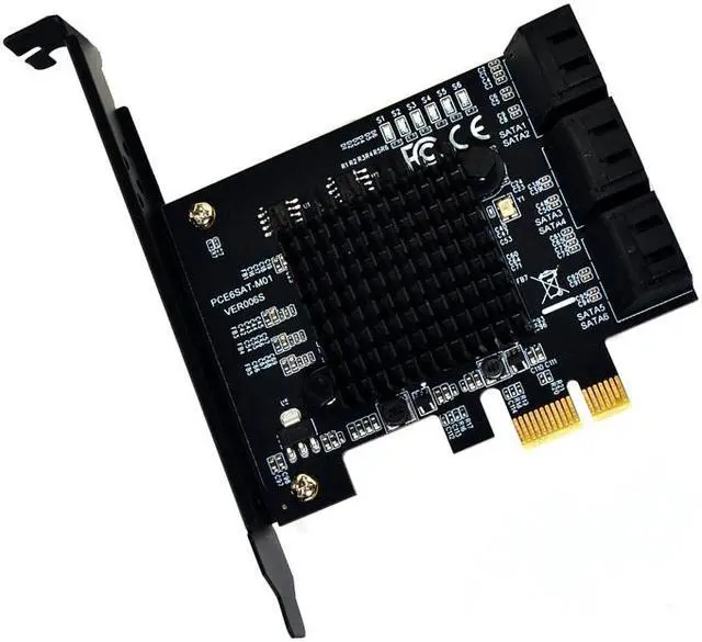 Alt view image 4 of 7 - Weastlinks Marvell 88SE9215 Chip PCI Express SATA 3 PCIE SATA PCI-E PCI E SATA Card/Expansion/Controller/HUB/Multiplier Port SATA 3.0 SATA3