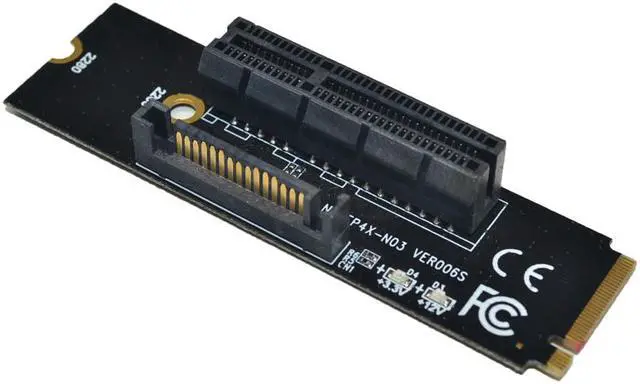 Alt view image 4 of 6 - Weastlinks Newest NGFF M.2 to PCI-E 4X Riser Card M2 M Key to PCIe X4 Adapter with LED Indicator SATA Power Riser for Bitcoin Miner Mining
