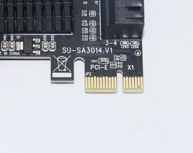Alt view image 6 of 7 - Weastlinks Marvell 88SE9215 PCIE to SATA Card PCI-E Adapter PCI Express to SATA3.0 Expansion Card 4Port SATA III 6G for SSD HDD IPFS Mining